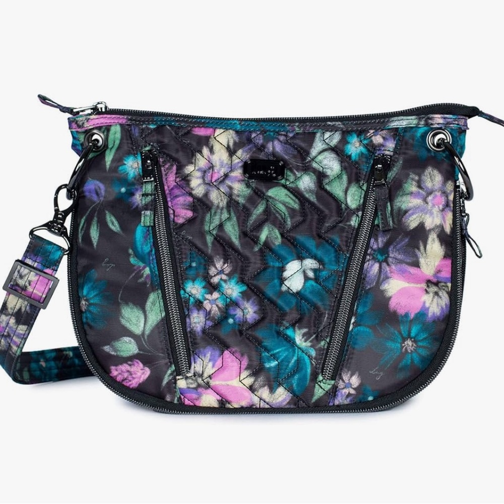 Lug Swivel Convertible Crossbody Bag Bloom Black